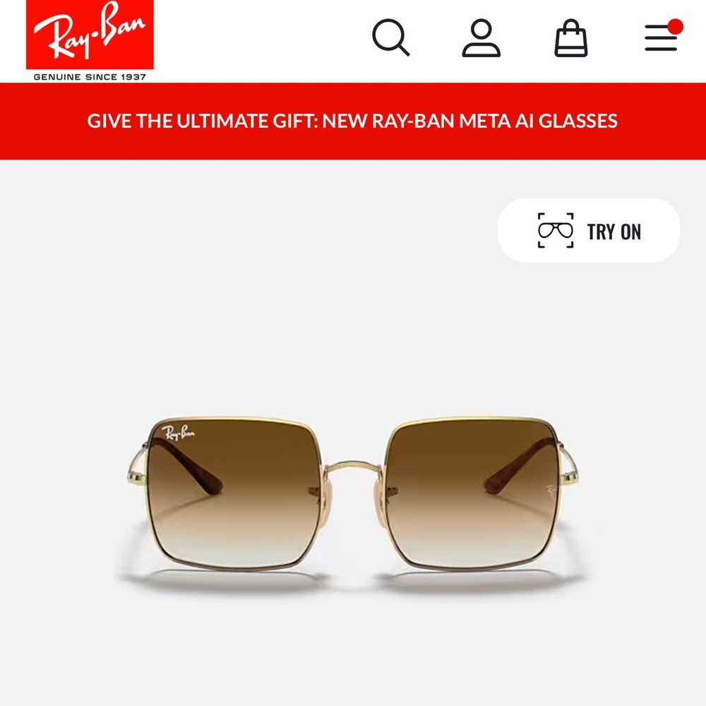 Ray-Ban Gold Frame Square Sunglasses